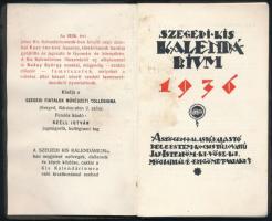 1936 Szegedi kis kalendárium, Buday György illusztrációival, 11x7 cm