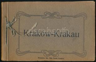 cca 1900 Krakkó, városképes album, 20 db képpel, szecessziós borítóval / Kraków, town-view album with 20 pictures12x19 cm