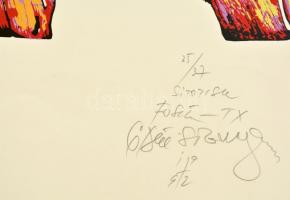 Olvashatatlan jelzéssel: Maradványok, szitanyomat, papír, számozott (35/37), 42×59 cm