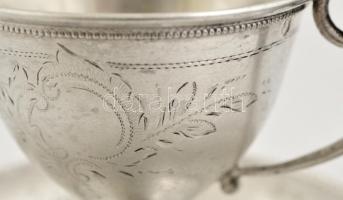 Ezüst ( Ag.) csésze és alj, jelzett, nettó:66 g