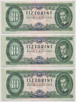 1975. 10Ft (3x) sorszámkövetőek T:III szép papír