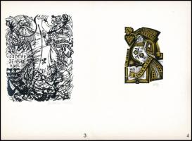 Magyar kisgrafika 1974 mappa. 12 db ex libirs egy kivételével (Kondor Lajos) mind jelzett (Ágotha, B...