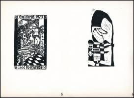 Magyar kisgrafika 1974 mappa. 12 db ex libirs egy kivételével (Kondor Lajos) mind jelzett (Ágotha, B...