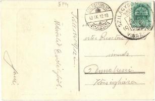 Szilágysomlyó, Simleu Silvaniei; látkép a Maguráról / art postcard, "1940 Szilágysomlyó visszat...