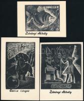 8 db vegyes ex libris és emléklap, jelzés nélkül