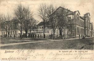 Belovár, Bjelovar; Kr. kotarski sud, Kr. sudbeni stol / Járásbíróság. Fleischmann-Weiss kiadása / court (EK)