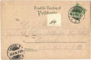 1899 Leipzig, Reichsgericht / Palace of Justice at night. litho (EK)