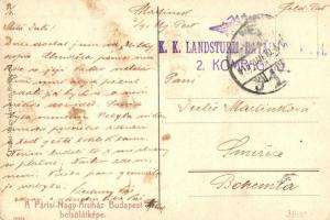 Budapest VI. Párisi Nagy Áruház, üzlet belső + K. K. Landsturm-Bataillon No. 91. 2. Kompagnie (EK)