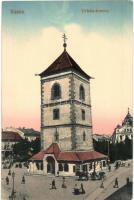 Kassa, Kosice; Urbán (Orbán) torony, utcakép. Benczur Vilmos felvétele / street view with tower