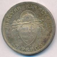 1938. 5P Ag "Szent István" T:2 patina 
Adamo P8.1