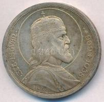 1938. 5P Ag "Szent István" T:2 patina  Adamo P8.1