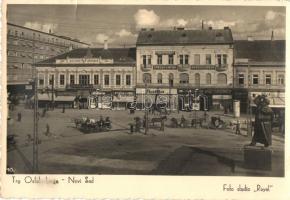 Újvidék, Novi Sad; Fő tér üzletekkel / Trg Oslobodjenja / square with shops 1941 Újvidék visszatért So. Stpl