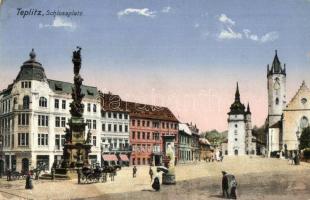 Teplice, Teplitz; Schlossplatz / Palace square, monument (EK)