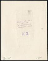 Nagy Lázár László (1935-): Erotikus ex libris Csányi István. Fametszet, papír, jelzett, 9×5 cm