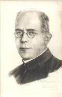 Bangha Béla jezsuita szerzetes, hithirdető, teológus / Hungarian a Jesuit monk, a devotee, a theologian, artist signed (EK)