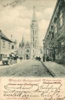 1899 Budapest I. Mátyás templom, hintó. Schmidt Edgar kiadása (EK)