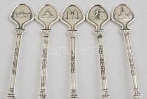 Ezüst(Ag) 5 db svéd díszkanál, jelzett, h. 11 cm, nettó: 61,3 g