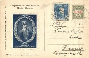 Shkoder, Shkodra, Skadar, Skodra; Kriegsleben im alten Bazar / WWI street view, shops + K.u.K. Husar...