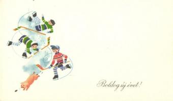 4 db MODERN újévi üdvözlő mini motívumlap, nem képeslap hátoldalú / 4 modern New Year greeting mini ...