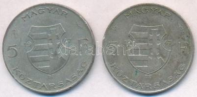 1947. 5Ft Ag "Kossuth" (2x) T:2,2- ph
