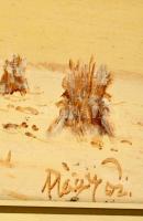 Nagy Imre (1953-):Behavazott táj. Olaj, farost, jelzett, keretben, 14×80 cm