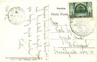 Nagykároly, Carei; Liceul / Líceum / school + 1940 Nagykároly visszatért So. Stpl. (EK)