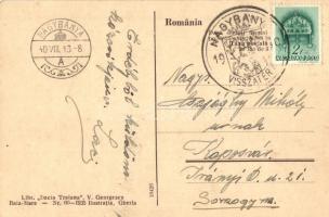 Nagybánya, Baia Mare; látkép, Református templom, Vajda Márton üzlete / general view, church, shops ...