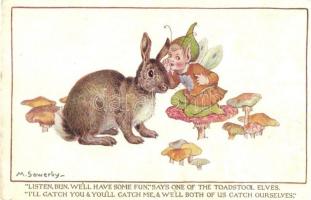 Woodland Games. Listen bun. / Rabbit with fairy. Humphrey Milford s: Millicent Sowerby (EK)