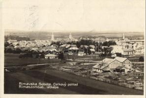 Rimaszombat, Rimavska Sobota; látkép, fűrésztelep / general view, sawmill + 1938 Rimaszombat visszatért So. Stpl. (EK)