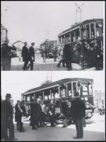 1927 Horthy Miklós a debreceni villamoson utazott, Fekete György (1904-1990) budapesti fényképész gyűjtéséből 2 db mai nagyítás, 10x15 cm