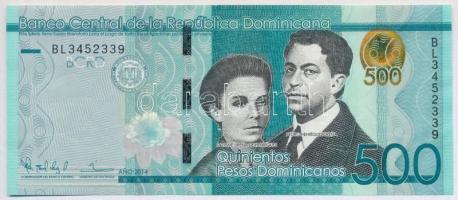 Dominikai Köztársaság 2014. 500P T:III szép papír Dominican Republic 2014. 500 Pesos C:F nice paper