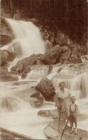 1921 Tátra, nyaralók a vízesésnél / tourists by the waterfall. photo
