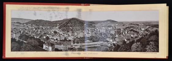 cca 1900 Album von Karlsbad. 40 fotót tartalmazó leporelló. Leipzig, Lith. Kunstanstalt Carl Garte. ...