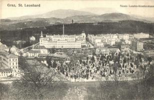 Graz, St. Leonhard; Neues Landes-Krankenhaus / hospital with cemetery