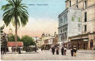 Naples, Napoli; Piazza Cavour / square, tram, shops (EK)