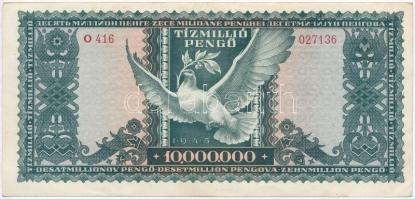 1945. 10.000.000P "Forradalmi Pénzkiállítás Pécsett 1968. III. 13-14." felülbélyegzéssel T...