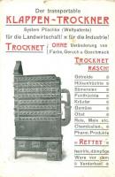 Der transportable Klappen-Trockner. Tattendorfer Maschinen Fabrik Ludwig Bachrich, Steinbach am Attersee / Austrian portable flap dryer advertisement from Tattendorfer Machine Factory (EK)