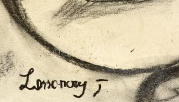 Lossonczy jelzéssel: Kézfej. Szén, papír, 40×50 cm