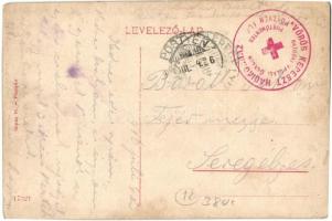 Pöstyén, Pistyan, Piestany; Erszébet út, üzlet. Gipsz H. kiadása / street view, shop + Vörös Kereszt...