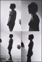 cca 1965 Az első fotózáson, 25 db szolidan erotikus negatív és az ezekről készített 22 db mai nagyít...