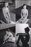 cca 1965 Az első fotózáson, 25 db szolidan erotikus negatív és az ezekről készített 22 db mai nagyít...