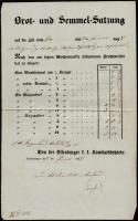 cca 1850 Vas megye zsemle és kenyér árszabály hirdetmény, német nyelven, 33,5x21 cm