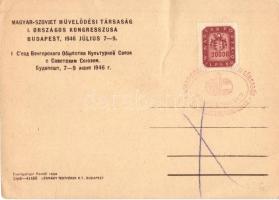 1946 A Magyar-Szovjet Művelődési Társaság Országos Kongresszusa, reklám / National Congress of the H...