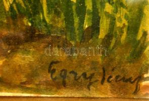 Egry jelzéssel: Balaton parti csónak. Akvarell, papír, üvegezett keretben, 30×43 cm