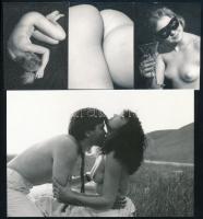 cca 1970 Jasmine és a barátnői, 7 db szolidan erotikus vintage fotó, 6x9 cm és 24x19 cm között / 7er...