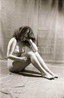 1978 Akt fotózás, szolidan erotikus felvételek, 33 db vintage negatív Vincze János (1922-1998) kecsk...