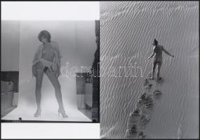 cca 1973 Szolidan erotikus vintage fotók tétele, 13 db fénykép, 11x7 cm és 27x19 cm között / 13 erot...