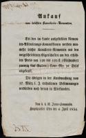 1854 Német nyelvű hirdetmény katonai lóvásárlás tárgyában, 36,5x23 cm