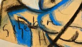 Scheiber jelzéssel: Bárban. Pasztell, papír, 42×30 cm