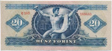 1949. 20Ft kis nyomdai papírránccal T:I 
Adamo F10